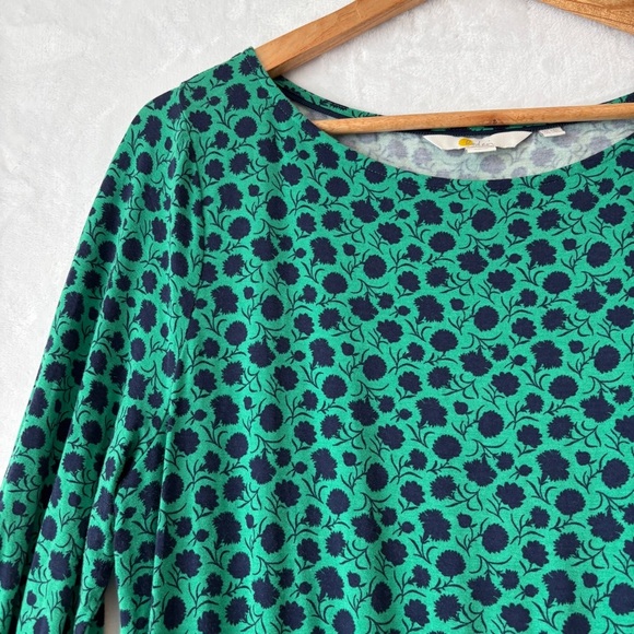 Boden green blue flower Evelyn Midi Dress 10 Long - Picture 3 of 11